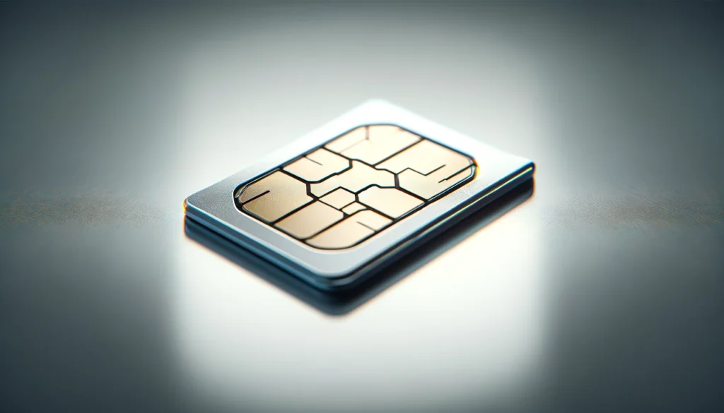 Eine SIM-Karte auf grauem Hintergrund